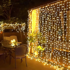 3/6M LED Curtain String Light Fairy Decoration USB Holiday Garland Lamp 8 Mode For Home Garden Christmas Party New Year Wedding