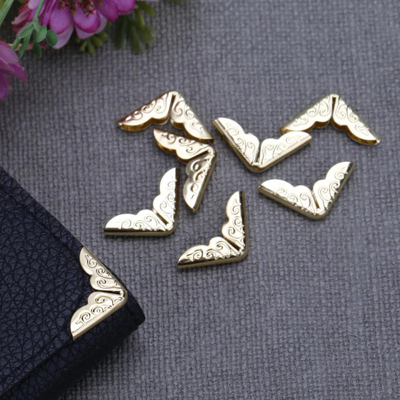 Description Picture 5 of item100pcs Tone Scrapbooking Albums Corner Protectors Card File Menu Metal Book Decorative Corners for Folders File Albums