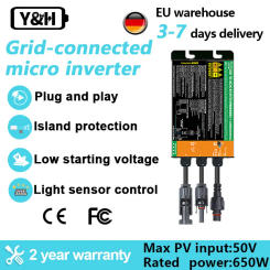 700W 500W Solar Micro Inverter 18-50VDC Network Injection inverter 600W MPPT On grid Inverters 220V Pure Sine Wave Generator