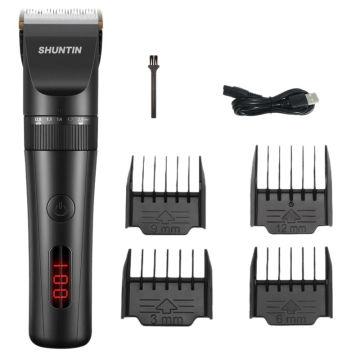 SHUNTIN Professional Hair Clippers Adjustable USB Quiet Electric Cordless Mens Barber Salon Trimmer Haircut Machine