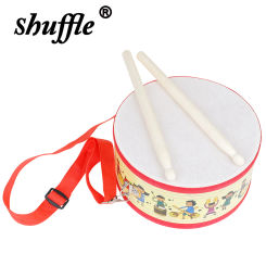 Double Sided Drums Tambourine Wooden Hand Drum Orff Cartoon Percussion Instruments Portable Kids Educational Toy Children's Gift