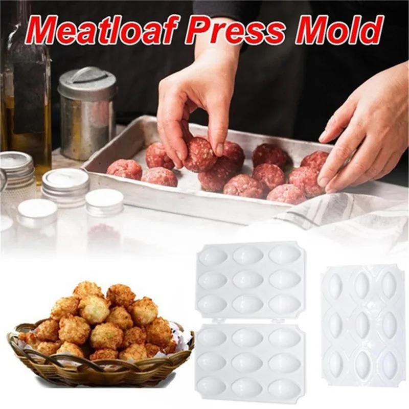 Description Picture 3 of item4/9 Holes Manual Meatball Maker Meatloaf Mold Press Meat Processor Minced Kibbeh Express Cake Desserts Pie New Kitchen Meat Tool
