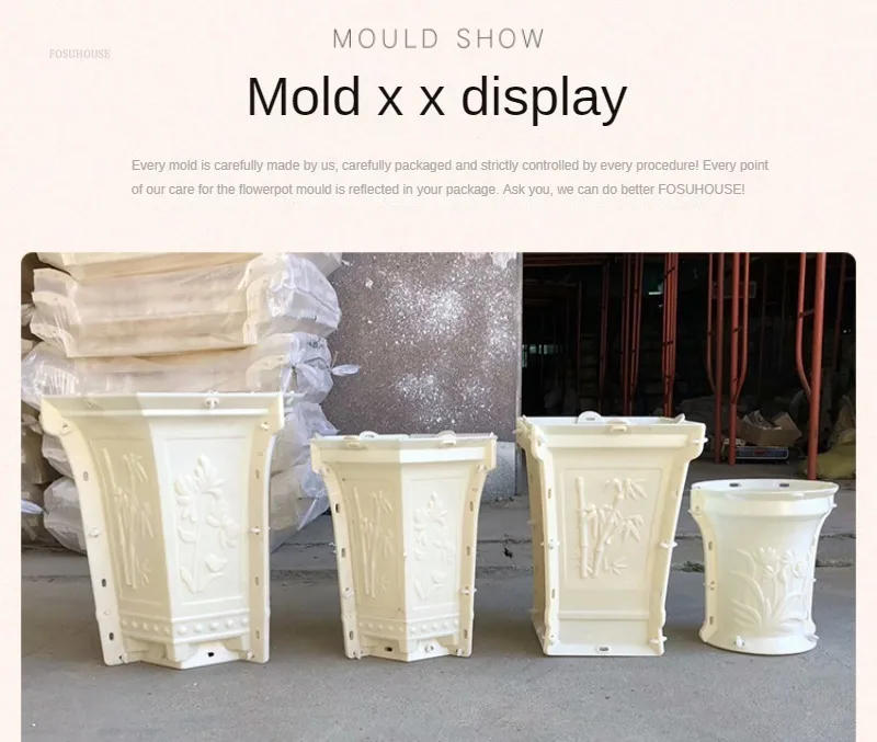 Description Picture 5 of itemHigh-foot Cement Flower Pot Mold Concrete Bonsai Concrete Plastic Model Plastic Steel Abrasive Gardening Buildings Decoration