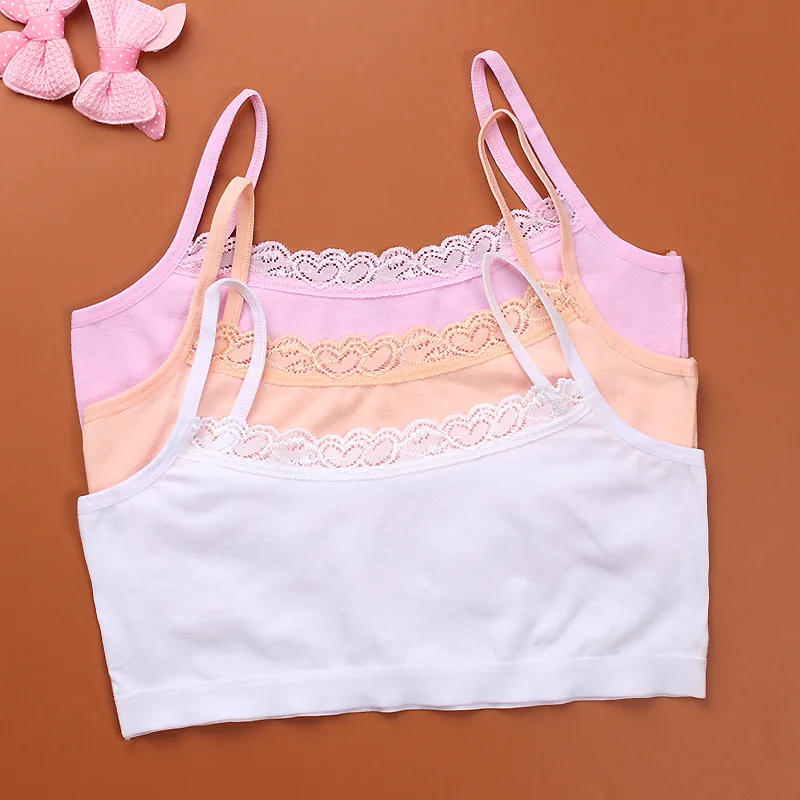 Description Picture 3 of itemTeenager Girls Cotton Bra Solid Student Underwear Kids Girls Children Vest Training Bras Tops Wrapped Chest Camisoles Tanks