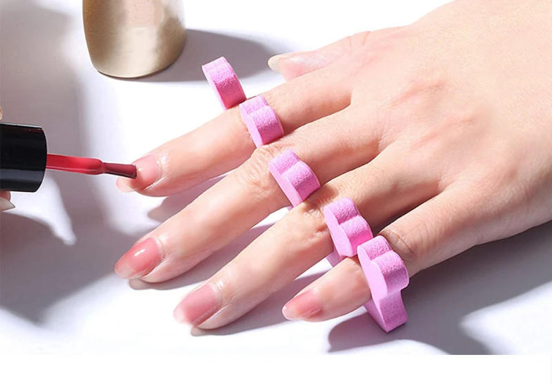 Description Picture 2 of item10/20/50Pcs Toe Separator Foot Fingers Separators Spacer Pedicure Toes Spreaders Divider Soft Sponge Manicure Nails Art Tools