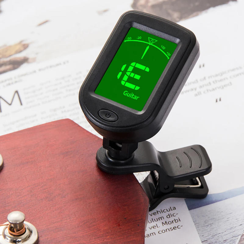 Description Picture 2 of itemT-02 Guitar Tuner Clip-on Chromatic Digital Tuner LCD Display Mini Size Tuner for Acoustic Guitar Ukulele Violin