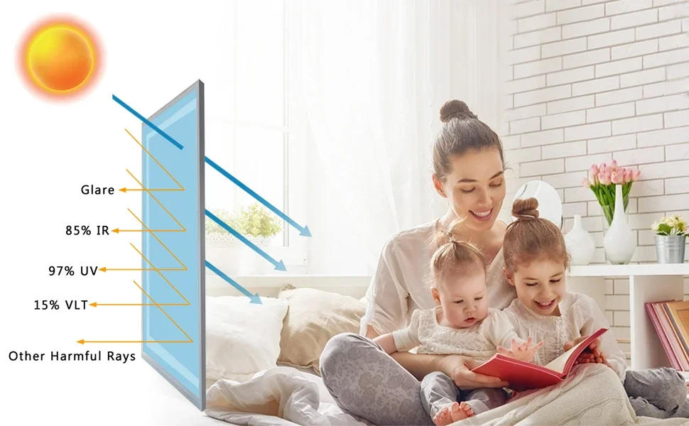 Description Picture 5 of item3D Matte Window Film Privacy Stained Glass Vinyl Self Adhesive Film Frosted Heat Insulation Window Sticker for Home Door