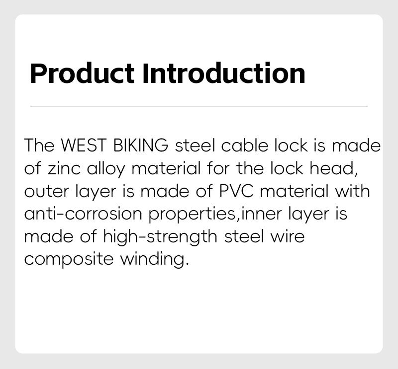 Description Picture 3 of itemBicycle Steel Cable Lock  High Strength Anti-Theft Lock Scooter E-Bike Waterproof Safety Lock Bike Accessories