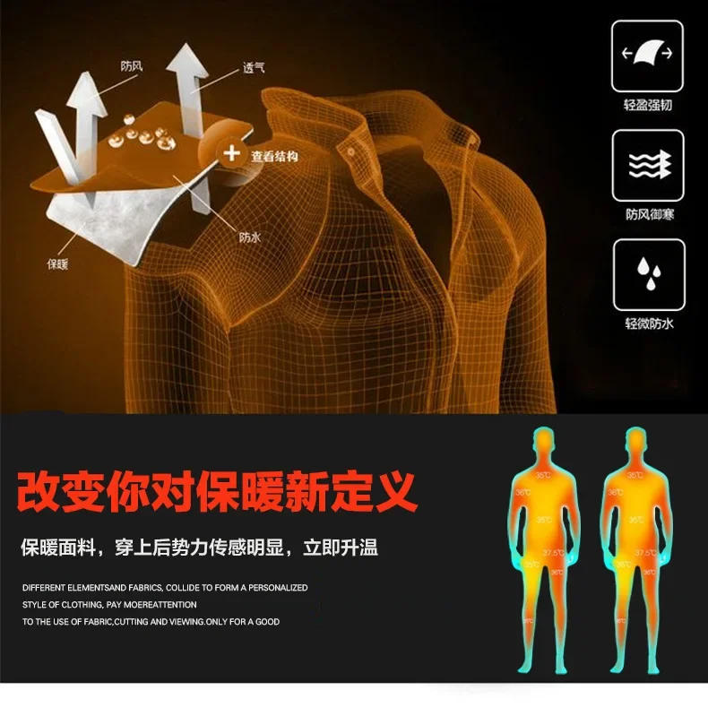 Description Picture 5 of itemMen Cotton-Padded Jacket 2021 Winter Trend Tiger Head Logo Short Padded Men Jacket Thick Casual Padded Jacket Male Parkas M-5Xl