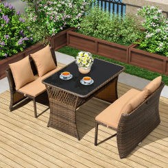 Balcony table chair rattan chair three piece set courtyard outdoor leisure restaurant table chair combination bar card seat sofa