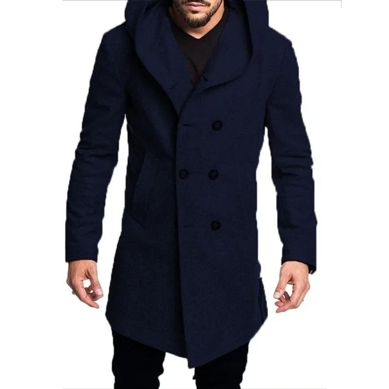 Description Picture 5 of itemAutumn Winter Mens Long Trench Coat Fashion Boutique Wool Coats Brand Male Slim Woolen Windbreaker Jacket  S-3XL
