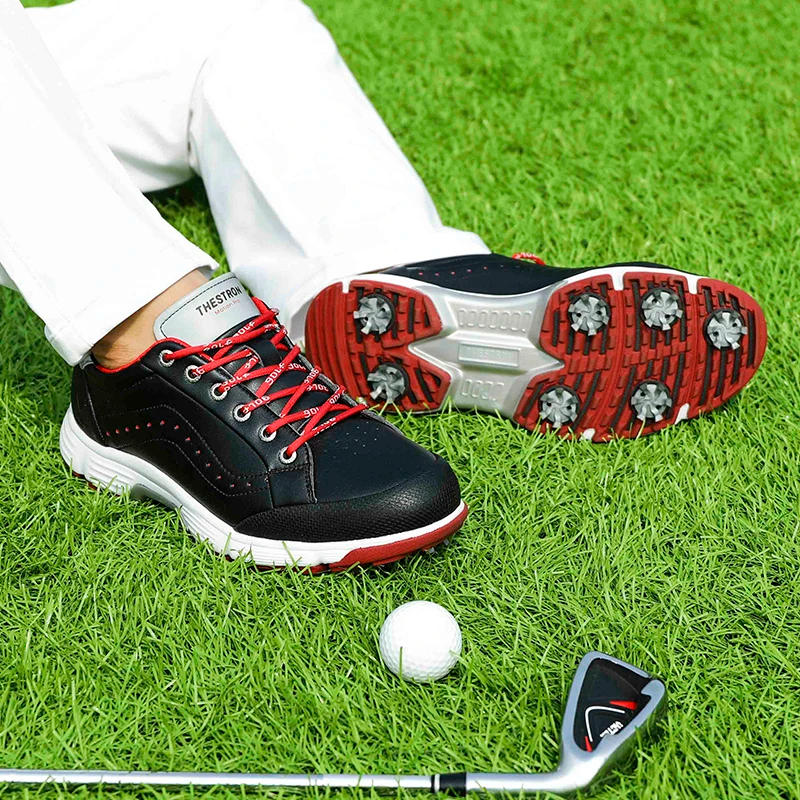 Description Picture 5 of itemNew Mens Golf Shoes Waterproof Golf Sneakers Men Outdoor Golfing Spikes Shoes Big Size 7-14 Jogging Walking Sneakers Male