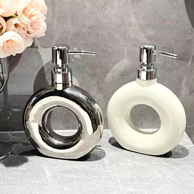 Description Picture 6 of itemCreative Doughnut Lotion Bottle Triangle Lotion Bottle Ceramic Soap Dispenser Shampoo Bottle Bath Gel Bottles Bathroom Supplies