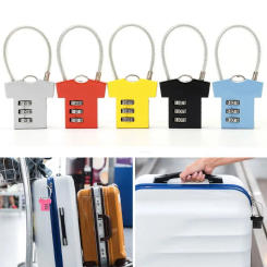 3 Digit Password Lock Aluminum Alloy Cupboard Cabinet Locker Padlock Security Lock Mini Steel Wire Suitcase Luggage Coded Lock