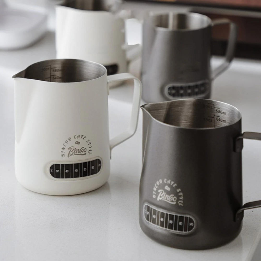 Description Picture 2 of itemMilk Frothing Pitcher with Temperature Display Stainless Steel Milk Jug for Latte Art Coffeeware Latee art Barista Accessory