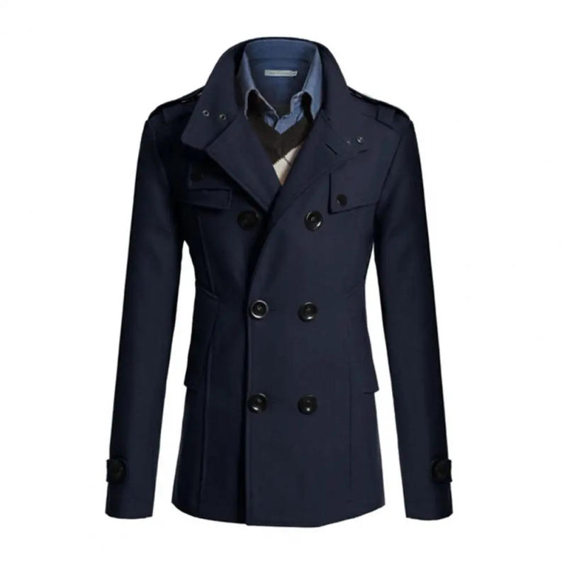 Description Picture 3 of itemGreat Men Coat Long Woolen Cool Men Coat  Formal Winter Jacket for Work