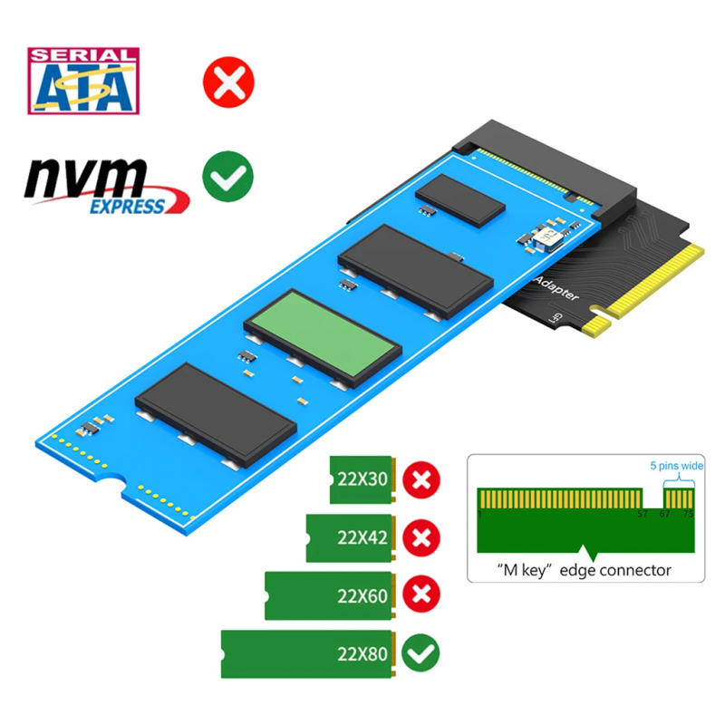 Description Picture 3 of itemFor Rog Ally Handheld Conversion 2230 to 2280 SSD Hard Drive Expansion Board for NVME M-Key M.2 PCIE4.0 Right Angle Adapter Card