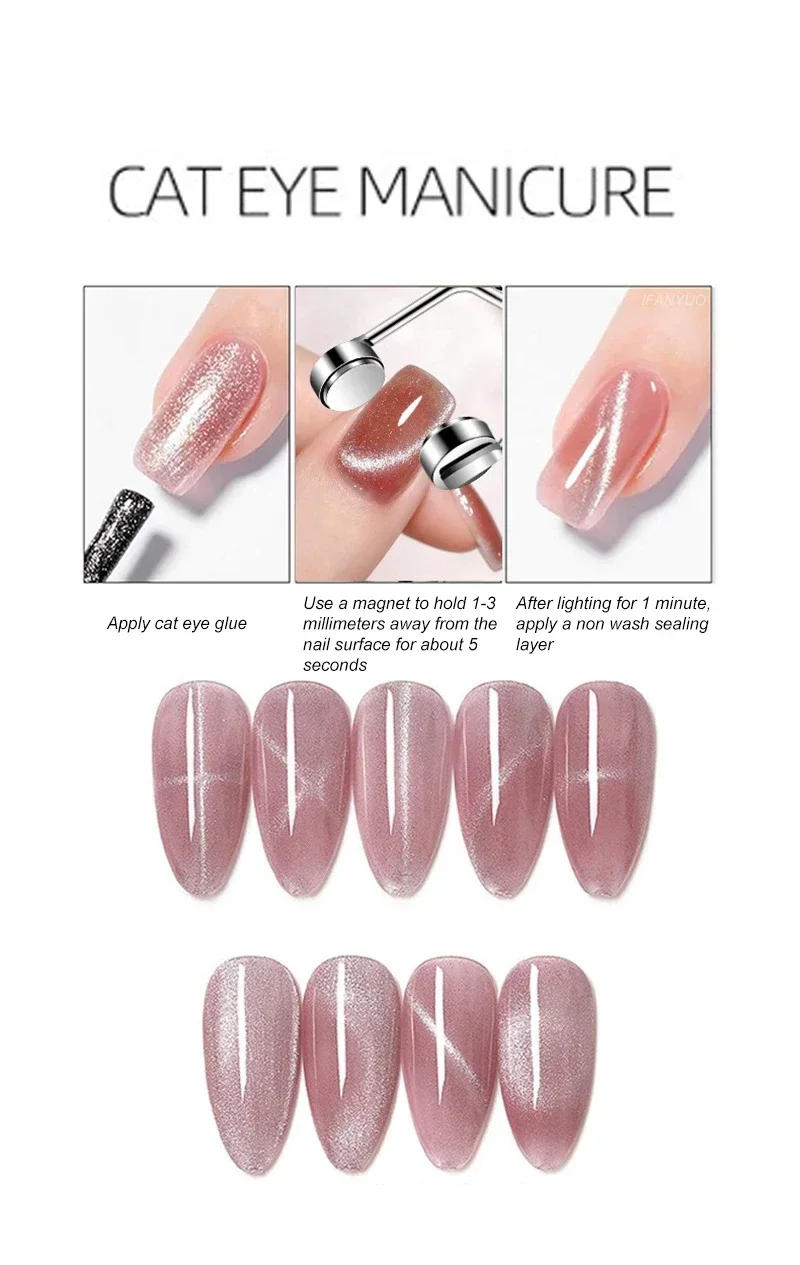 Description Picture 6 of itemY-shape Cat Eye Nail Magnetic Stick Double Head UV Gel Polish Nail Art Tool Effect Manicure Magnet Stick Manicure Design Tools