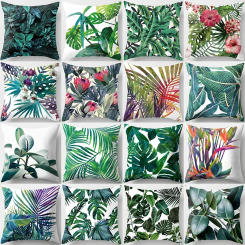 Tropical Leaf Cactus Monstera Cushion Cover 45*45cm Polyester Throw Pillows Sofa Home Decor Decoration Decorative Pillowcase