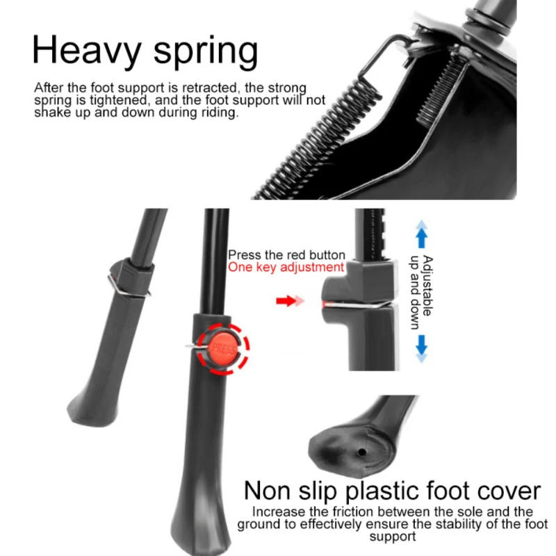 Description Picture 6 of itemDouble Leg Kickstand Stand Bike Center Mount Foldable Heavy Duty Adjustable MTB Bike Kickstand Foot Support Dual Leg