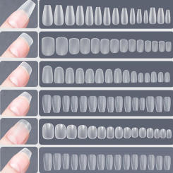 120pcs False Nails Transparent Press on Nails Coverage False Nails Tips Short T-shaped Water Drop Full Sticker For Nails