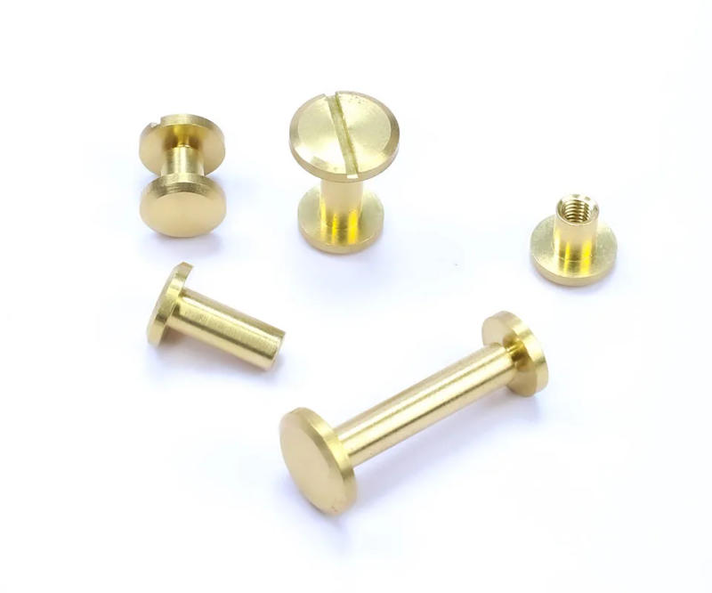 Description Picture 4 of itemNINDEJIN 10sets OD4mm Brass Chicago Screw Leather Rivets Belt Screw M3 Bookbinding Screw Rivet Nails for DIY Jean Belt Handbag