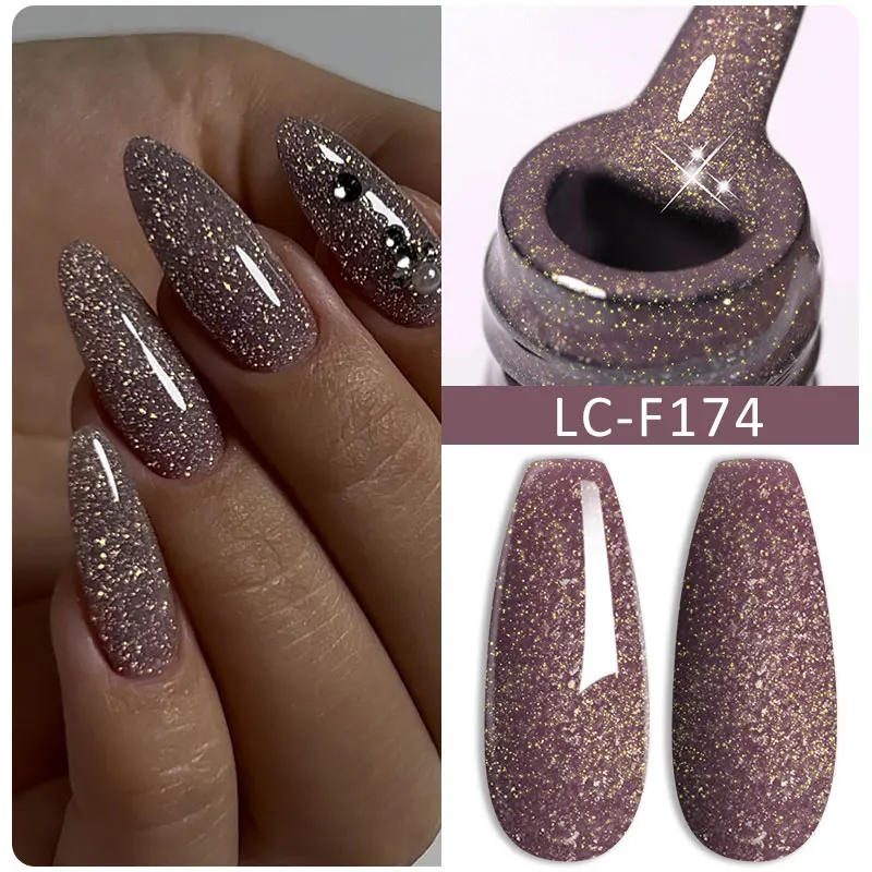 Description Picture 2 of itemLILYCUTE Nude Glitter Color Sparkling Gel Nail Polish Spring Long Lasting For Manicure Soak Off Nail Base Top Coat Gel Varnish