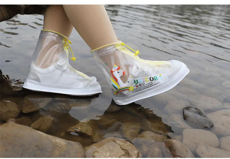 Description Picture 2 of itemWaterproof Shoe Cover Kids Shoes Protectors Rain Boots For Indoor Outdoor Rainy Reusable Quality Non-slip Children Shoe Cover