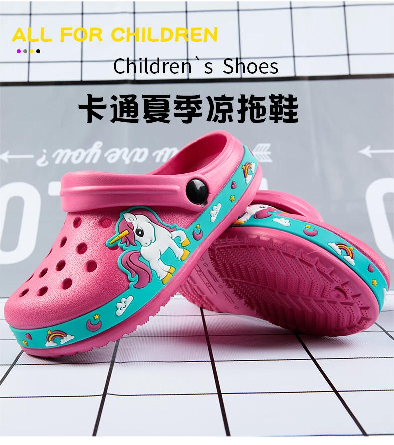 Description Picture 4 of itemNew Fashion Cartoon Sandals for Kids Summer Slippers Boys Girls Casual Garden Shoes Hollow-out Beach Shoes Clogs for Children