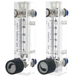 94mm 106mm Height Water Gas Air  Float Flowmeter Panel Type Rotameter With Control Valve