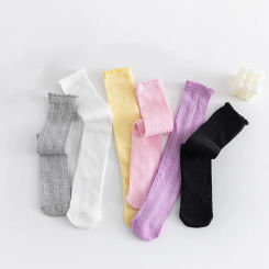 3-12Years Girl Knee High Long Socks Spring Summer White Color Princess Mesh Breathable School Uniform Accessories Kids Stockings