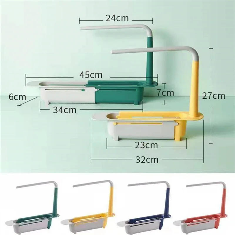 Description Picture 2 of itemTelescopic Sink Shelf Kitchen Sinks Organizer Soap Sponge Holder Sink Drain Rack Storage Basket Kitchen Gadgets Accessories Tool