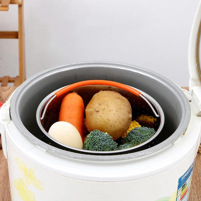 Description Picture 6 of item304 Stainless Steel Steamer Basket in Stant Pot Accessories for Instant Cooker with Silicone Handle Pressure Cooker Rice Steamer