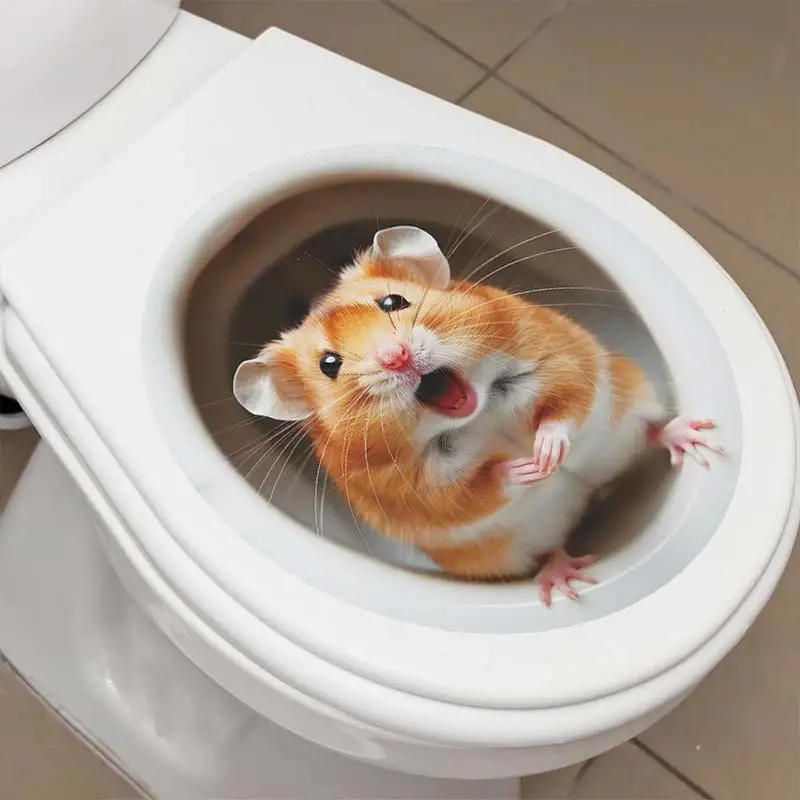 Description Picture 5 of itemCreative Mouse Raccoon Turtle Animal Toilet Sticker Bathroom Toilet Cover Sticker Wall Stickers Wc  For Home  Decoration M1064