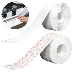 Mildew-proof Caulk Tape Double Line Self Adhesive Shower Tile Sealer Bathroom Tub Colorful Kitchen Sealant Strip Household