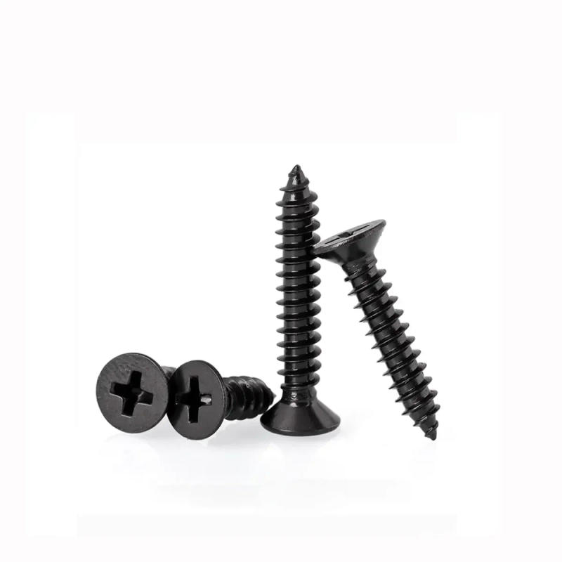 Description Picture 6 of item304 Stainless Steel Plated Black Zinc Cross Countersunk Head Pointed Tail Self Tapping Screw M4M5M6