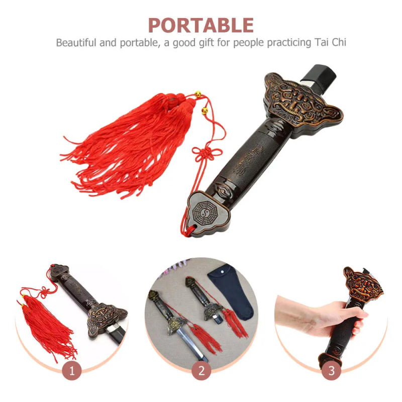 Description Picture 6 of itemChinese Tai Chi Sword Retractable Sword Outdoor Sports Toy Classic Tassel Sword Performance Carving Prop Decoration Accessories