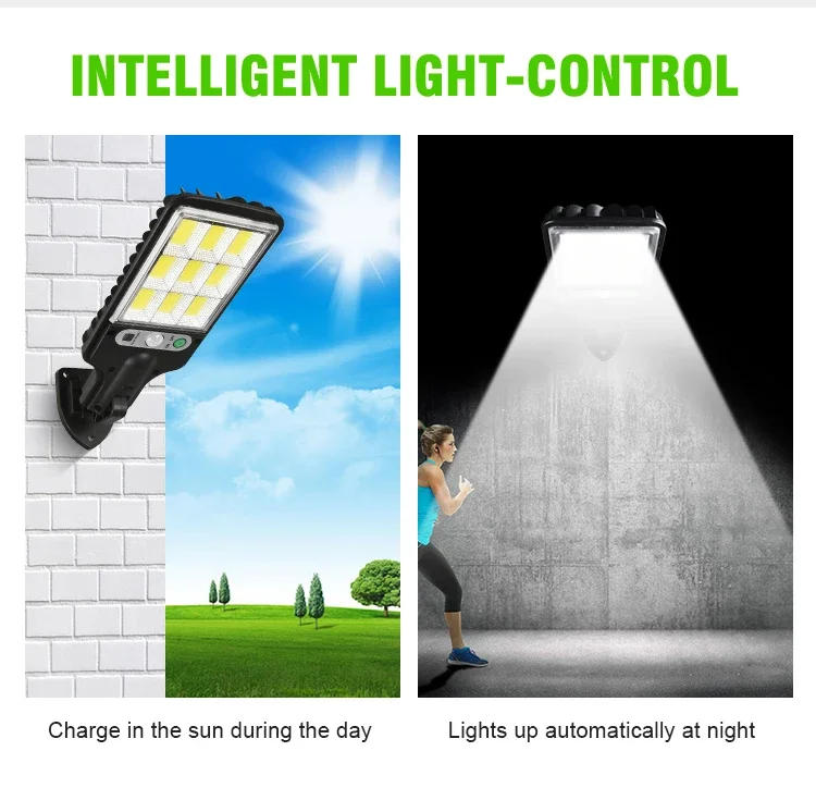 Description Picture 3 of item117COB Solar Street Lights Outdoor Wireless Solar Security Wall Lamp Motion Sensor With 3 Modes For Front Door Garden Porch