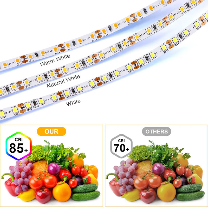 Description Picture 6 of itemSuper Bright DuPont Interface LED Strip Lights 12V 2835 5mm PCB LED Tape for Closet Shelves Kitchen Under Cabinet Parallel Light