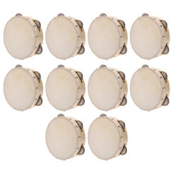 6Inch Hand Held Tambourine Drum Bell Metal Jingles Percussion Musical Toy For KTV Party Kids Games