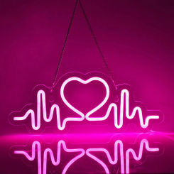 ECG Heart Neon Light Sign Dimmable LED Neon Sign For Wall Decor Room Party Bar Game Room Wedding Decor Birthday Art Gift Lamp
