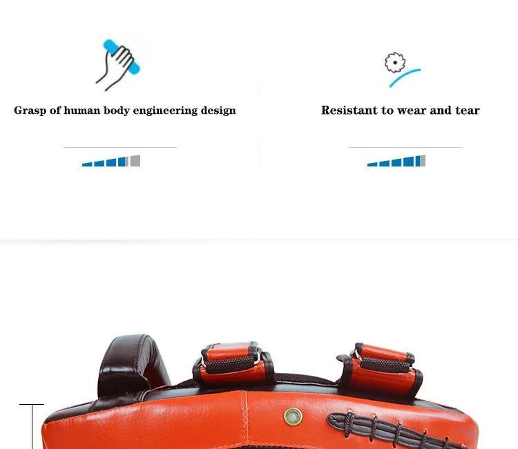 Description Picture 6 of item1/2PCS PU Leather Boxing Target Hand Foot Kicking Pad Bag for Muay Thai Taekwondo MMA Martial Arts Training Fitness Equipment