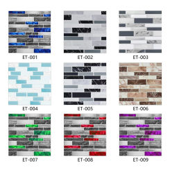 10pcs Self Adhesive Tiles Stickers Marble Mosaic Embossing Tile Stickers Kitchen Bathroom Waterproof  Wall Decals Decoration ﻿