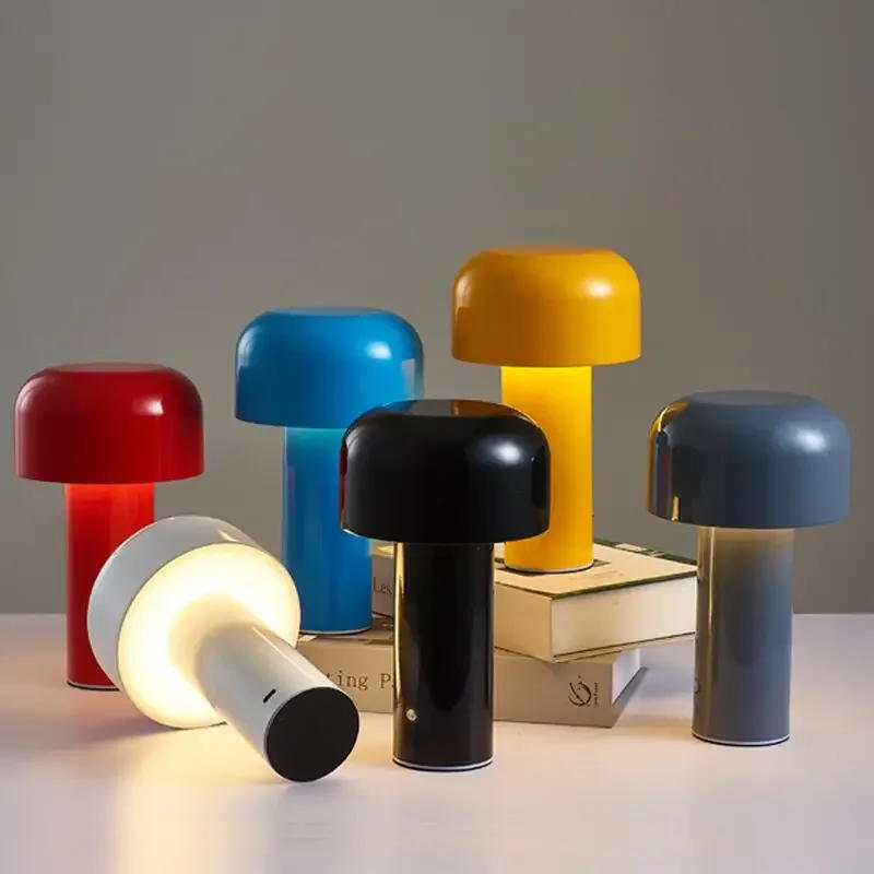 Description Picture 2 of itemMushroom Table Lamp Portable Italian Design Wireless Touch USB Rechargeable Decoration for Bedroom Desktop Night Light Desk Lamp