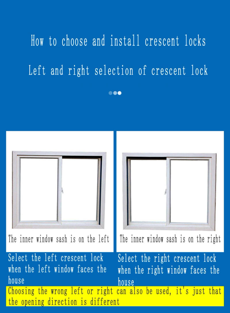 Description Picture 5 of itemPlastic Steel Aluminum Alloy Sliding Doors Windows Long Handle Crescent Lock Safety Lock Buckle Anti-theft Window Lock Hook