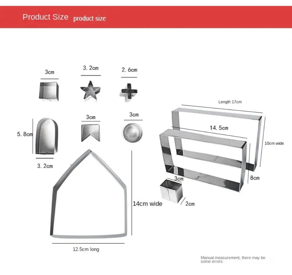 Description Picture 3 of item10Pcs/set Christmas Cookie Cutters Moulds Stainless Steel Xmas Theme Biscuit Mold DIY Dessert Pastry Decoration Baking Tools