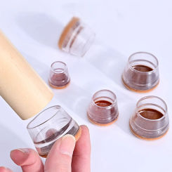 4 Pcs Chair Leg Floor Protectors For Hardwood Floors Silicone Chair Caps Covers Furniture Pads Sliders Wrapped Felt Bottom