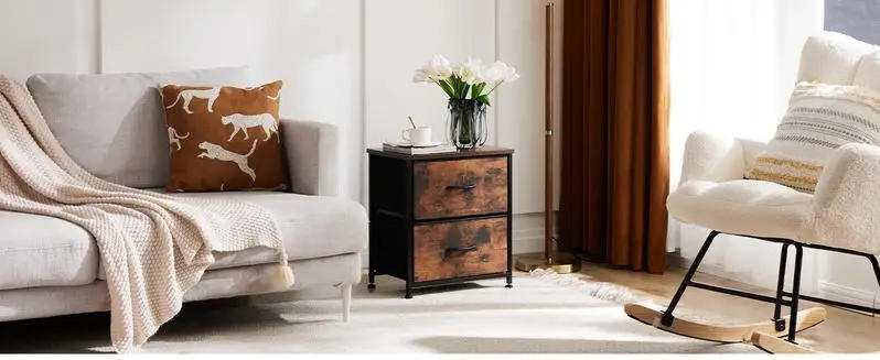 Description Picture 2 of itemSweetcrispy Plus Nightstand with 2 Fabric Drawers, Tall Nightstand, Dresser, Side Table, End Table, Bedside Table, Night Stands