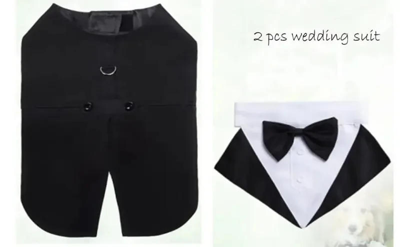 Description Picture 5 of itemCotton Large Dog Costume Detachable Two Pieces Dog Wedding Costume Black Dog Clothes Suit Dress Autumn Large Breeds Pet Products