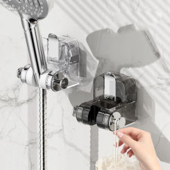 Universal Shower Head Holder No Drill Showerhead Bracket Adjustable Wall Mounted Holder for Bathroom Accessories Stable Rotation